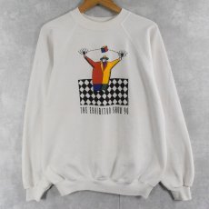 画像1: 【SALE】 90's USA製 "THE EXHIBITOR SHOW 90" プリントラグランスウェット XL (1)