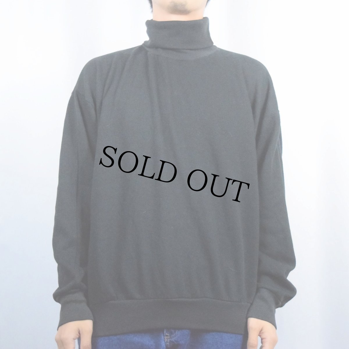 画像2: 【SALE】 90〜2000's H.Valentino タートルネックスウェット BLACK XL (2)