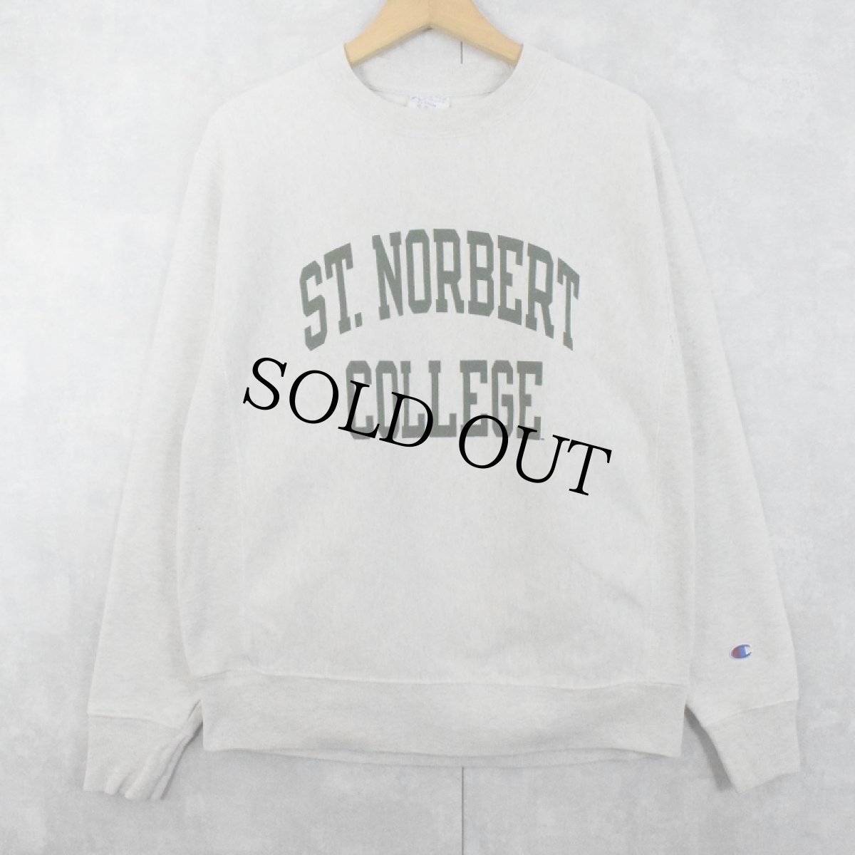 画像1: Champion REVERSE WEAVE "ST. NORBERT COLLEGE" プリントスウェット M (1)