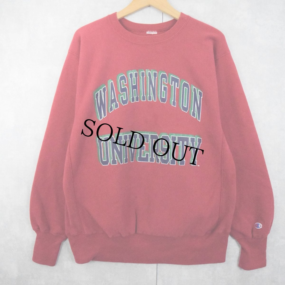画像1: 90's Champion REVERSE WEAVE "WASHINGTON UNIVERSITY" プリントスウェット (1)