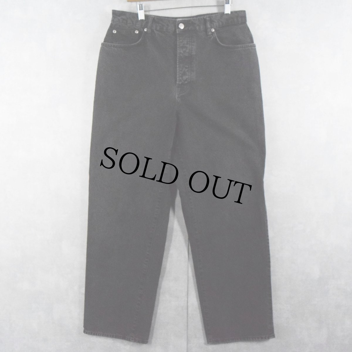 画像2: STUSSY "BIG OL' JEAN" ロゴ刺繍 ブラックデニムパンツ W35 (2)