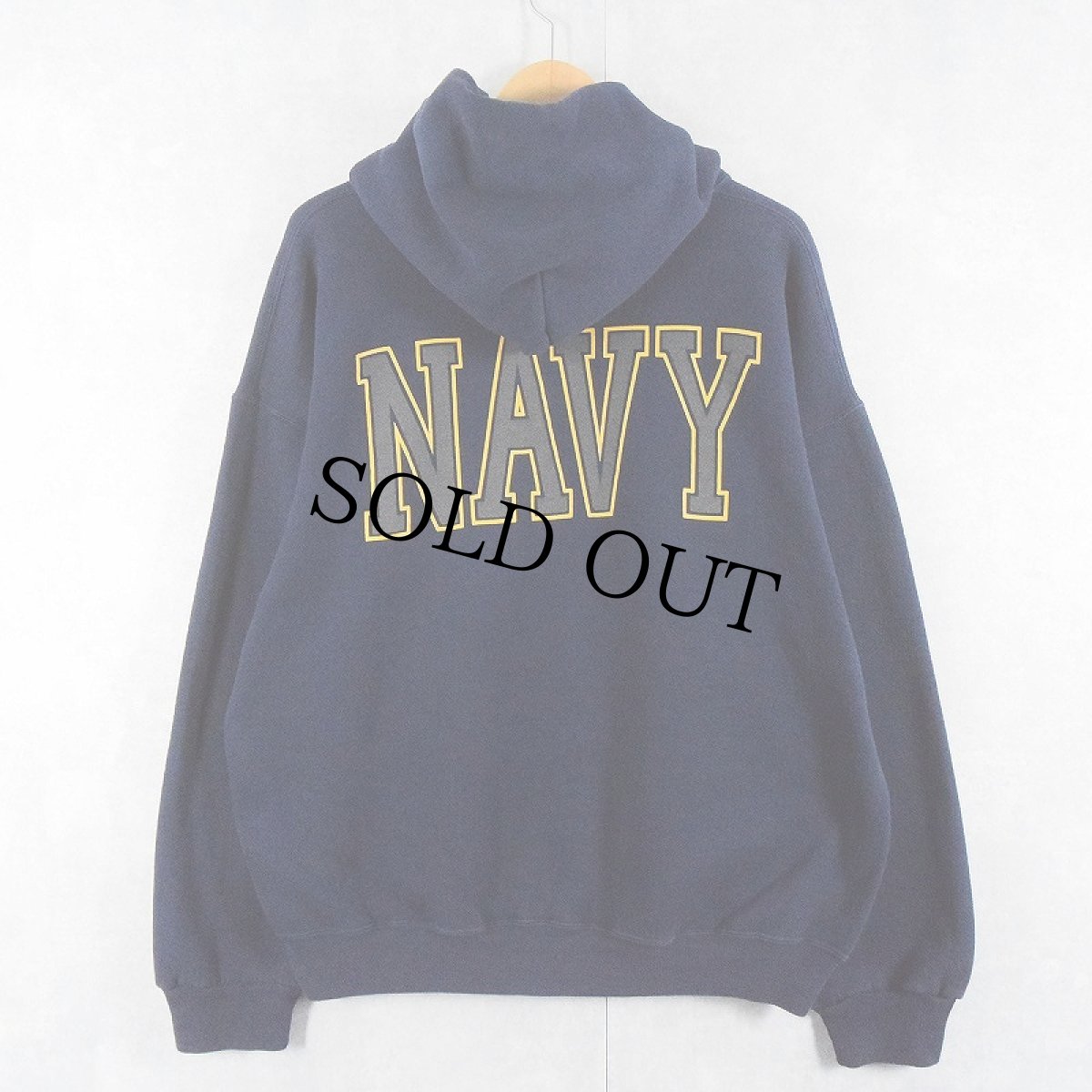 画像2: 90's SOFFE USA製 "U.S.NAVY" リフレクタープリントスウェットフーディー NAVY L (2)