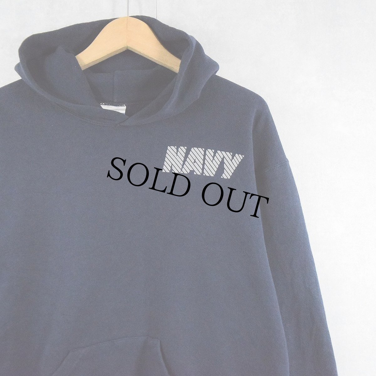 画像2: 90's U.S.NAVY USA製 "NAVY" リフレクタープリントスウェットフーディー NAVY M (2)