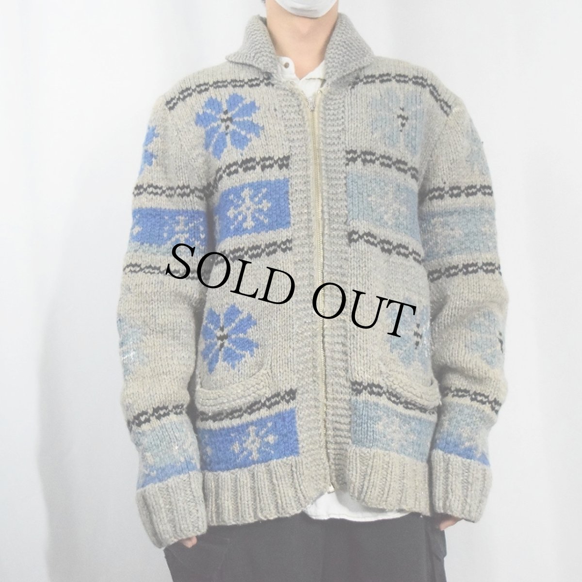 画像3: 50's ノルディック柄 カウチンニットジャケット (3)