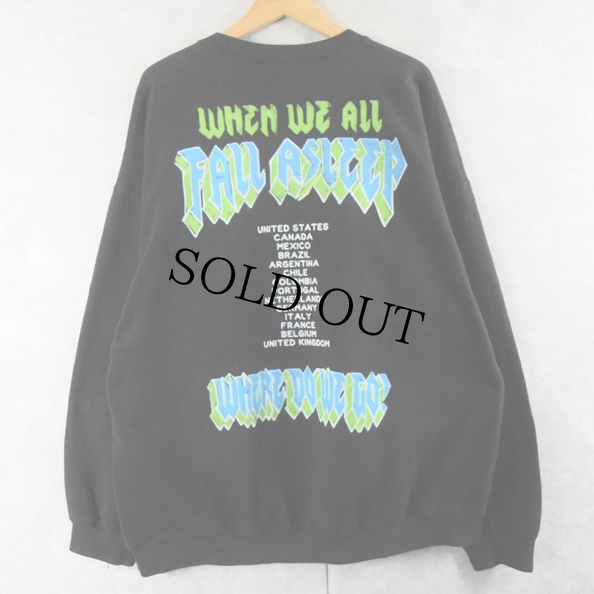 画像2: Billie Eilish "When We All Fall Asleep, Where Do We Go?" ミュージシャンプリントスウェット BLACK XXL (2)