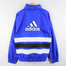 画像1: 【SALE】 90's adidas ロゴ刺繍 ナイロンジャケット S (1)