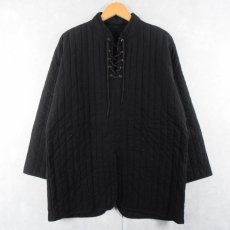 画像1: Windlass レースアップ キルティングプルオーバージャケット BLACK M (1)