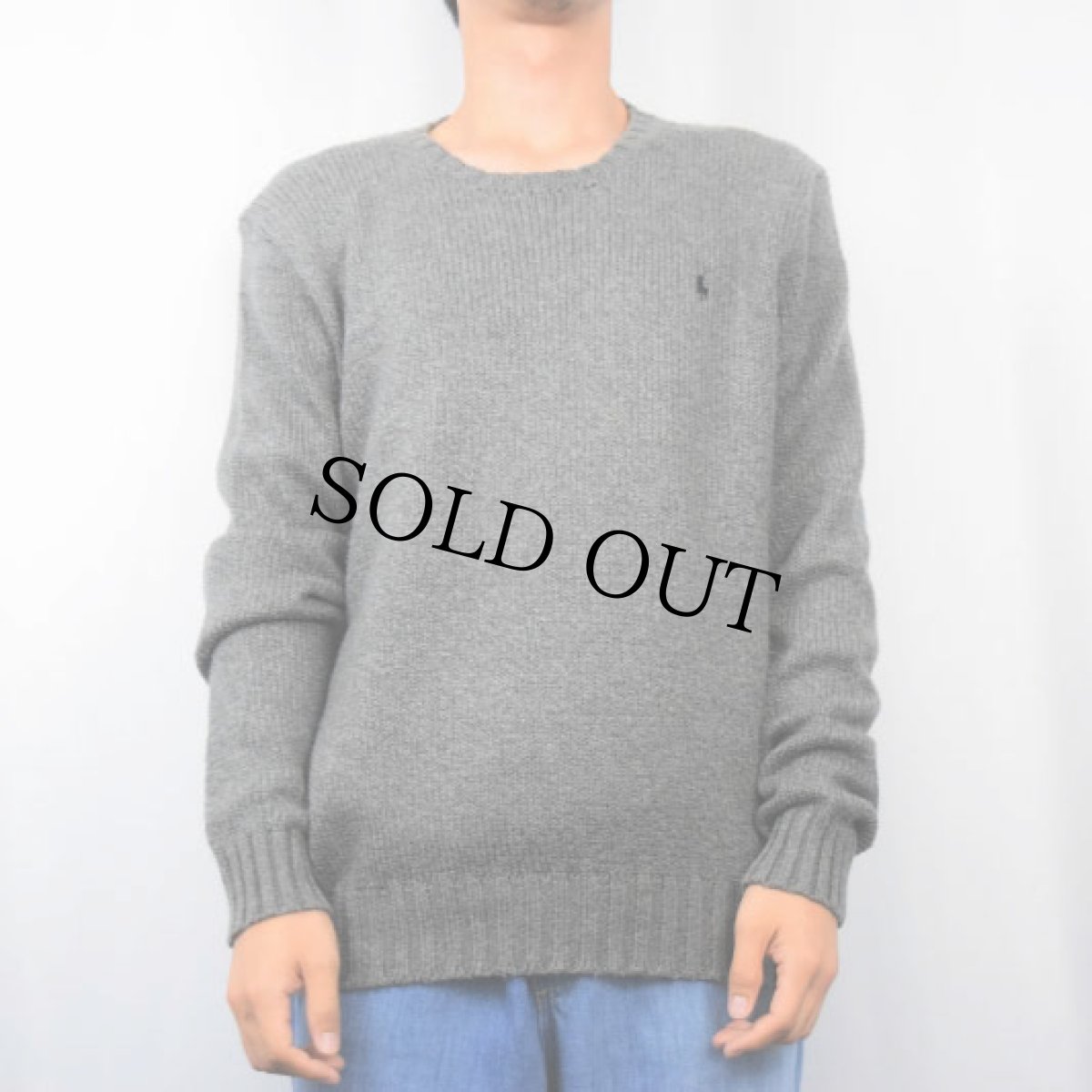 画像2: POLO Ralph Lauren ロゴ刺繍 コットンニットセーター M (2)