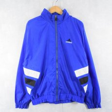 画像2: 【SALE】 90's adidas ロゴ刺繍 ナイロンジャケット S (2)