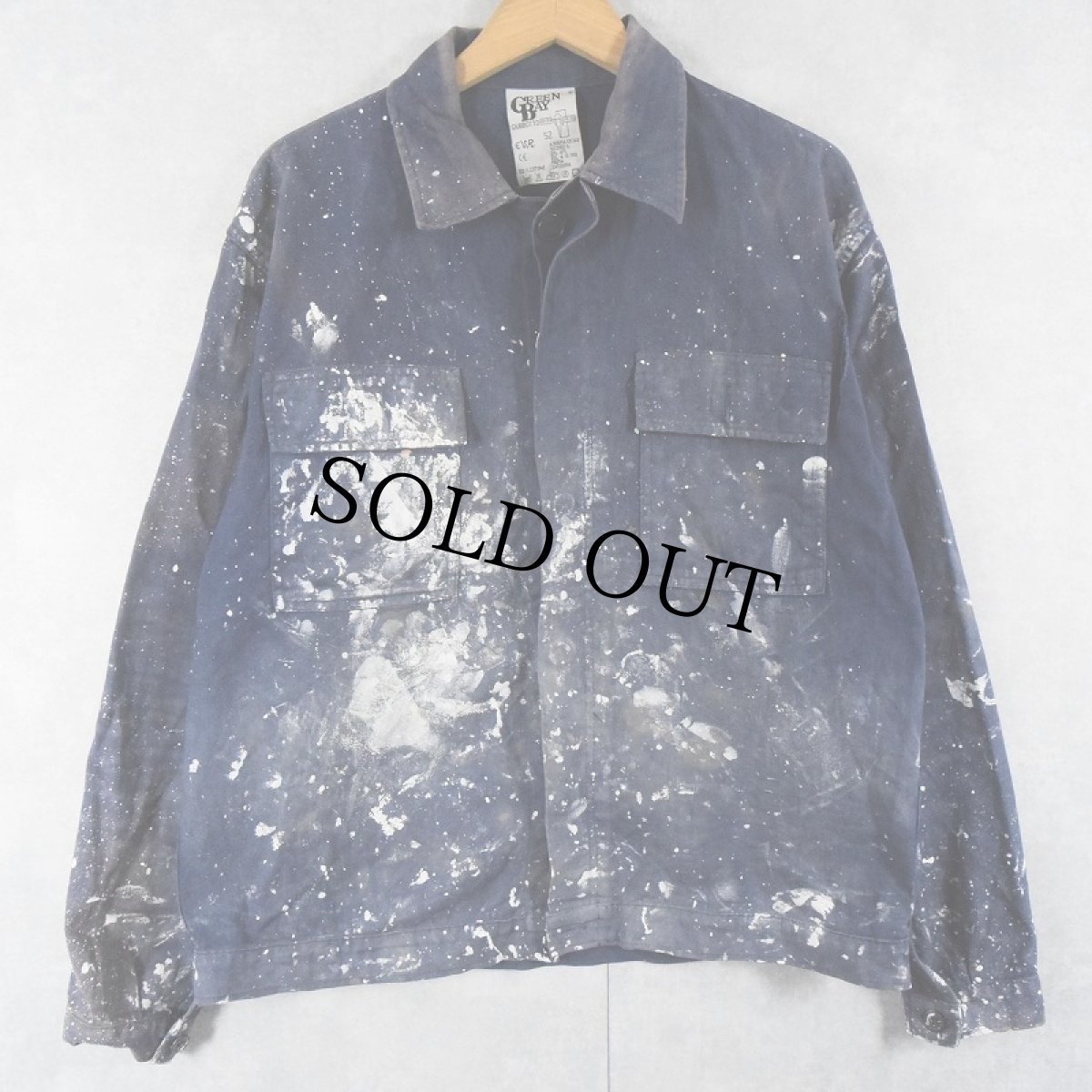 画像1: 90's GREEN BAY ペンキペイント ワークジャケット NAVY SIZE52 (1)