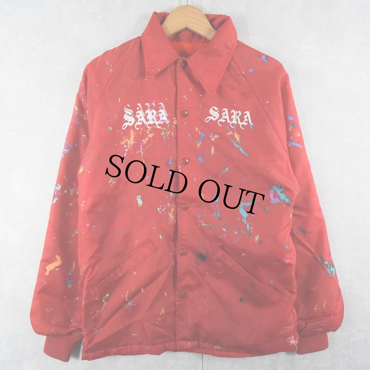 画像2: 70's Swingster "SARA SARA" 龍柄 ペンキペイント ナイロンジャケット S (2)