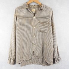画像1: 50〜60's VAN HEUSEN ギンガムチェック柄 シルクレーヨンオープンカラーシャツ (1)