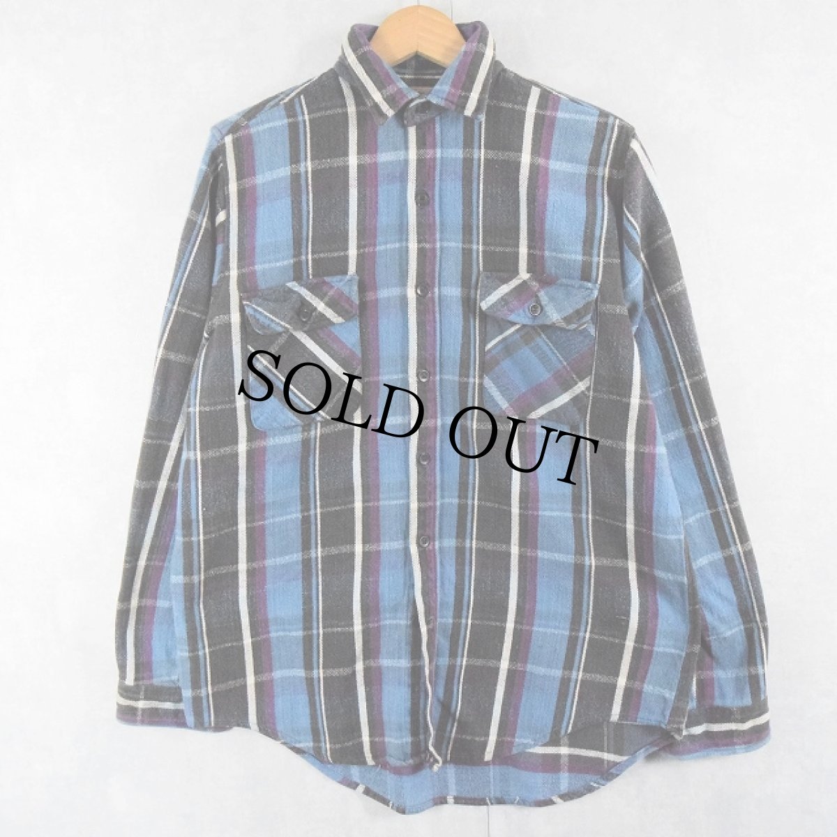 画像1: 90's FIVE BROTHERS チェック柄 ヘビーネルシャツ M (1)