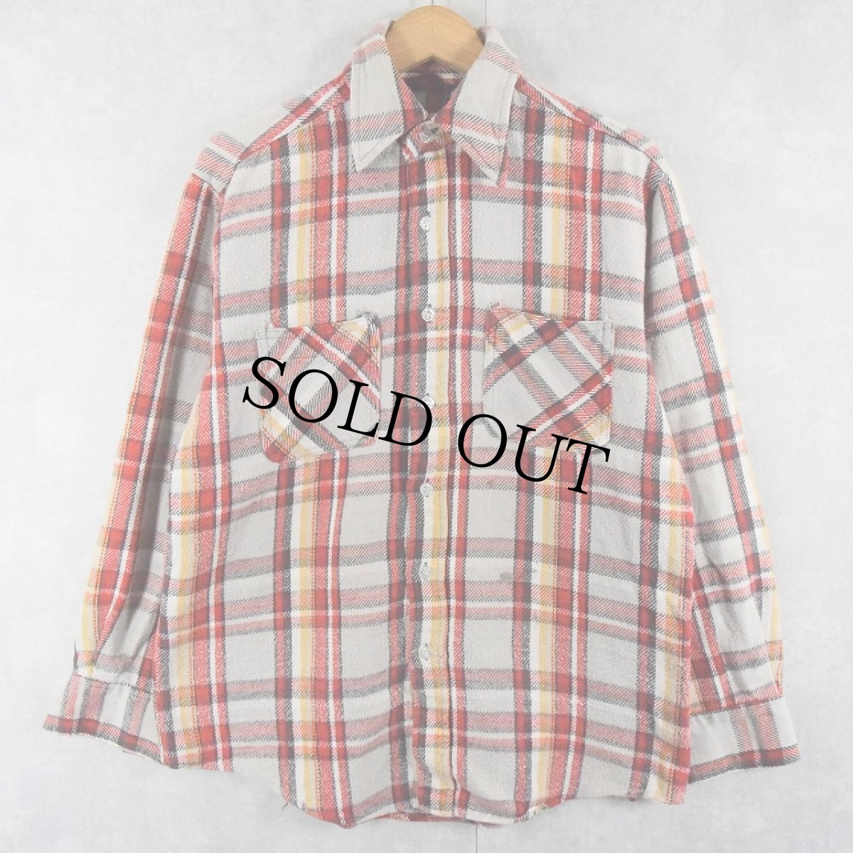 画像1: 70's〜 WOOD LAND チェック柄 ヘビーネルシャツ (1)