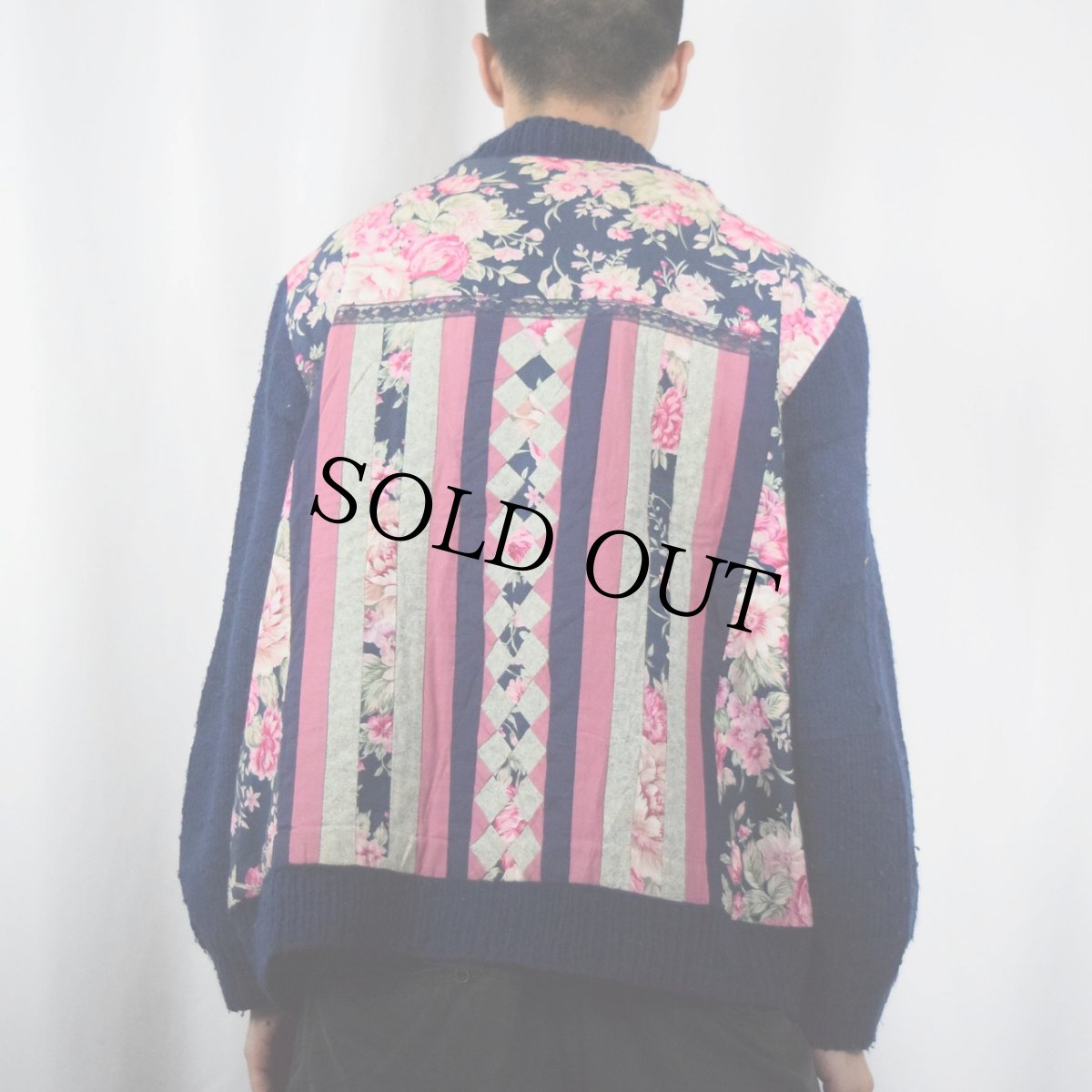 画像3: 【SALE】 ニット切り替え パッチワーク キルティングジャケット (3)