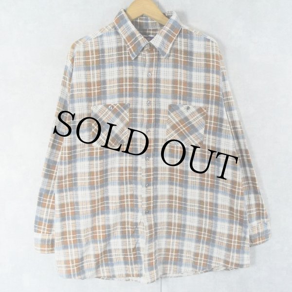 秀逸【VINTAGE】80s 90s チェック柄 ネップ糸 ビンテージシャツJK 秀逸【VINTAGE】80s 90s チェック柄 ネップ糸 ビンテージシャツ