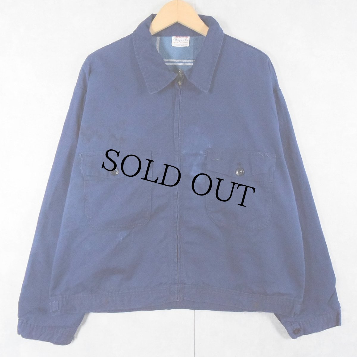 画像3: 50's〜 INDUSTRIAL Unform Co. チェック柄ライナー ワークジャケット NAVY (3)