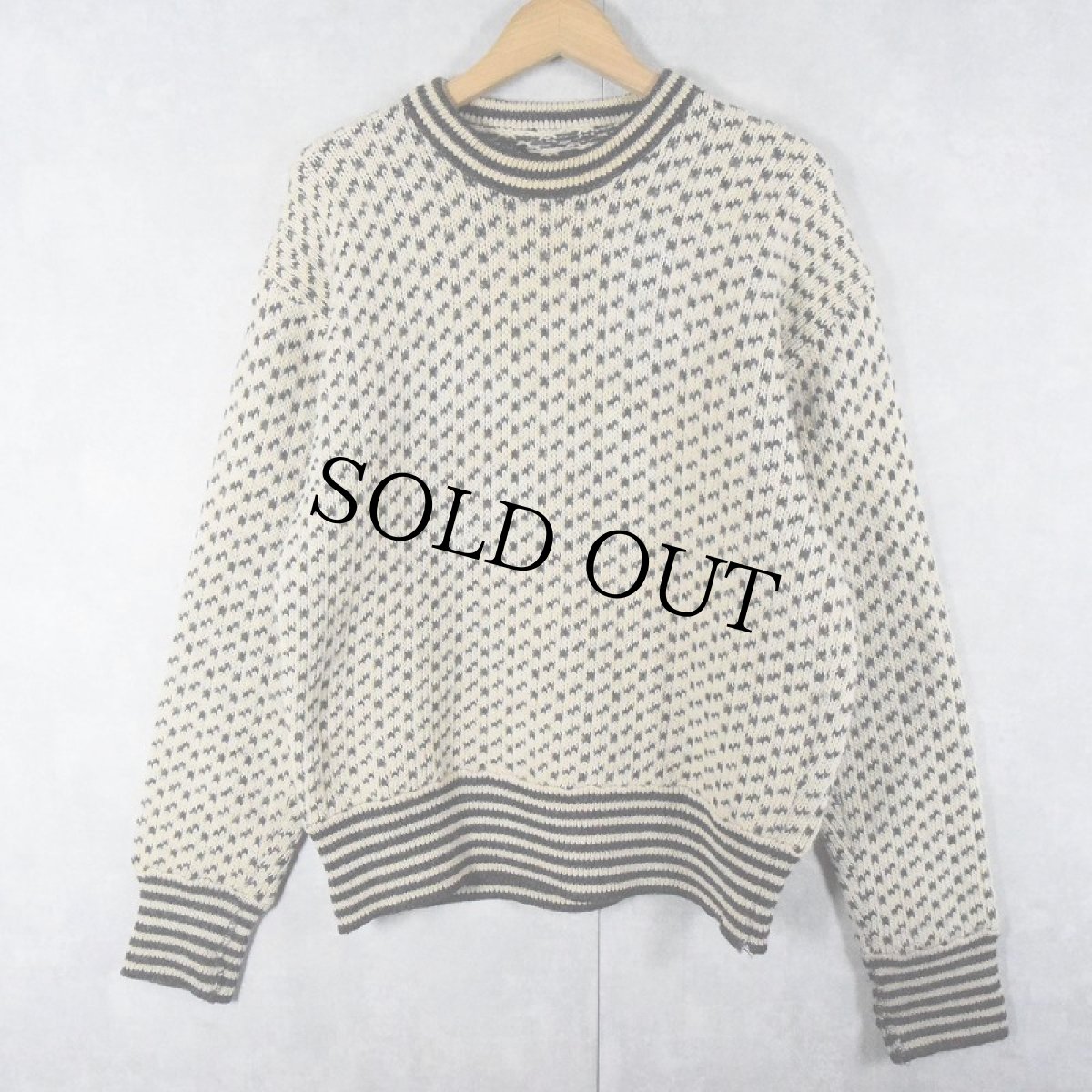 画像1: A/S NORGE-SKI OSLO NORWAY製 バーズアイ柄 ニットセーター (1)