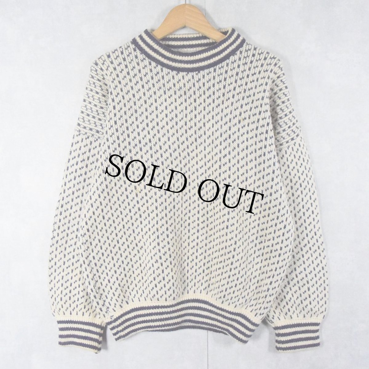 画像1: Isle of Anglesey Knitwear バーズアイ柄 ニットセーター  (1)