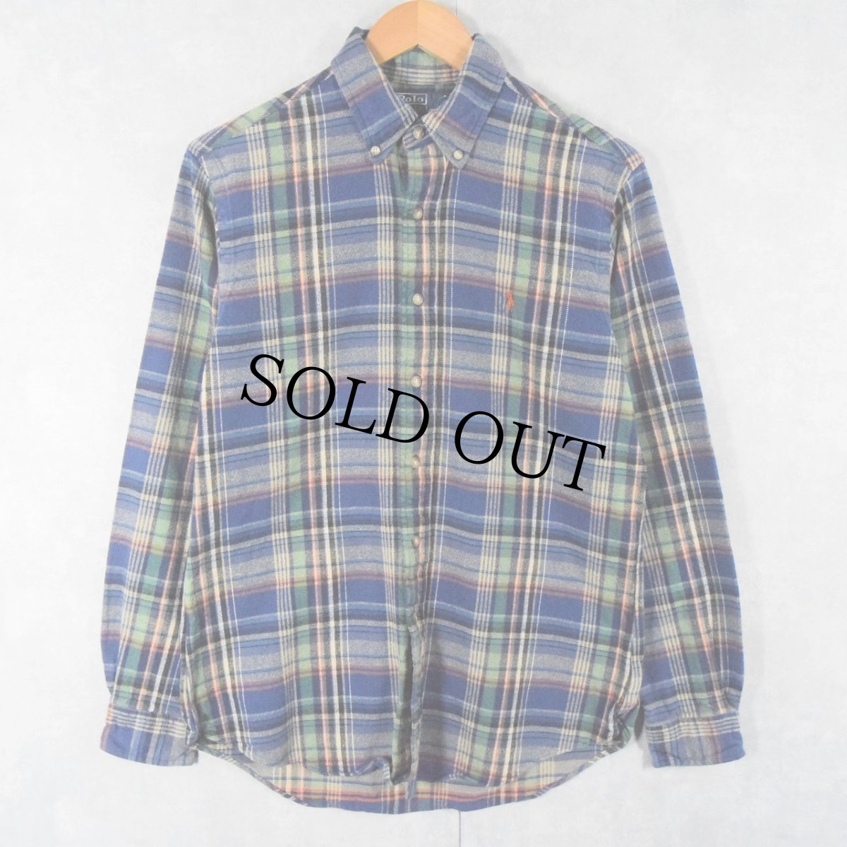 画像1: POLO Ralph Lauren "CUSTOM FIT" チェック柄 ヘビーネルシャツ M (1)
