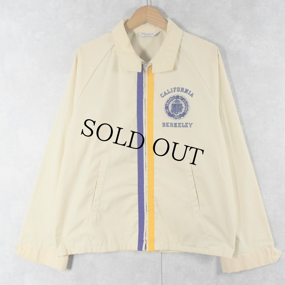画像1: 60〜70's Collegiate Pacific "THE UNIVERSITY OF CALIFORNIA" フロッキープリント スイングトップ L (1)