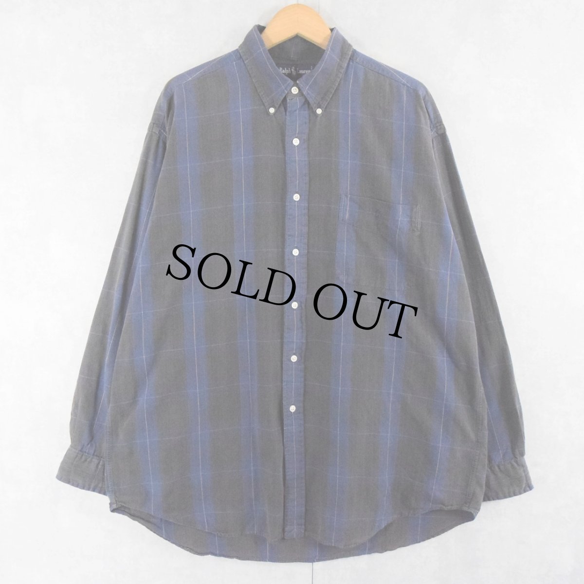 画像1: Ralph Lauren "THE BIG SHIRT" チェック柄 ボタンダウンコットンシャツ L (1)