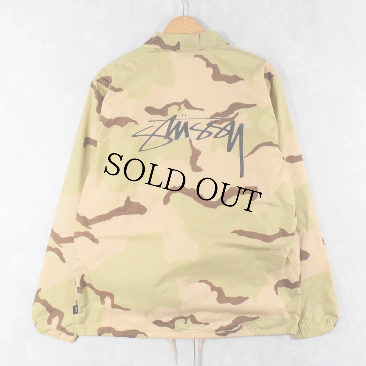 画像2: STUSSY カモ柄 ナイロン コーチジャケット M (2)