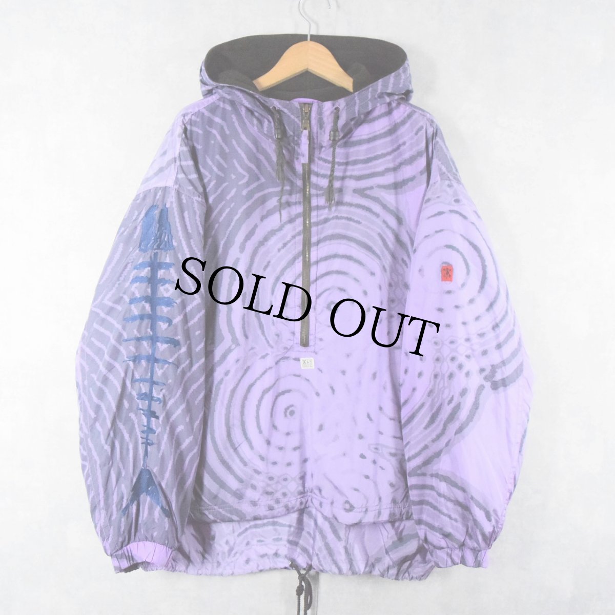 画像2: XS EXES メッセージ刺繍 総柄 ナイロンスキージャケット L (2)