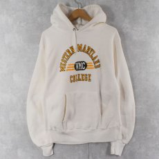 画像1: 【SALE】 90's mvp USA製 REVERSE WEAVE TYPE "WESTERN MARYLAND COLLEGE" プリントスウェットフーディー M (1)