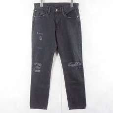 画像1: Levi's 511 スリムテーパード ストレッチブラックデニムパンツ W31 (1)