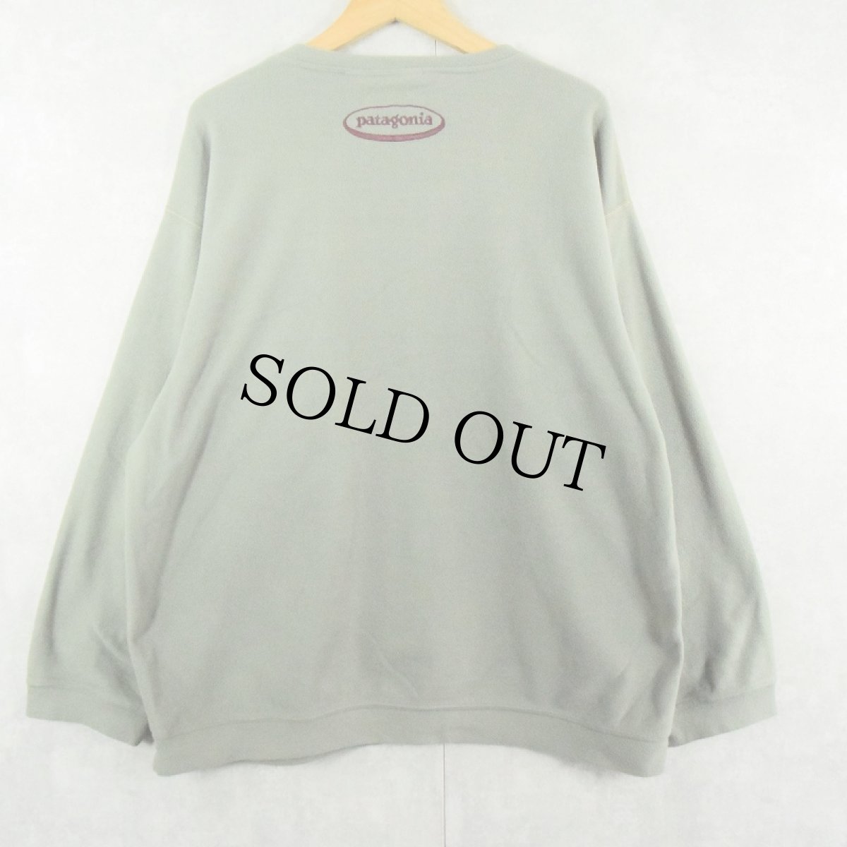 画像2: Patagonia ロゴ刺繍 シンチラフリースロンT KHAKI L (2)