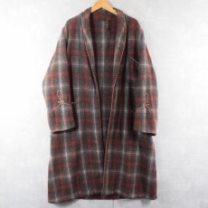 画像1: 60〜70's ENGLAND製 オンブレーチェック柄 ウールガウン (1)