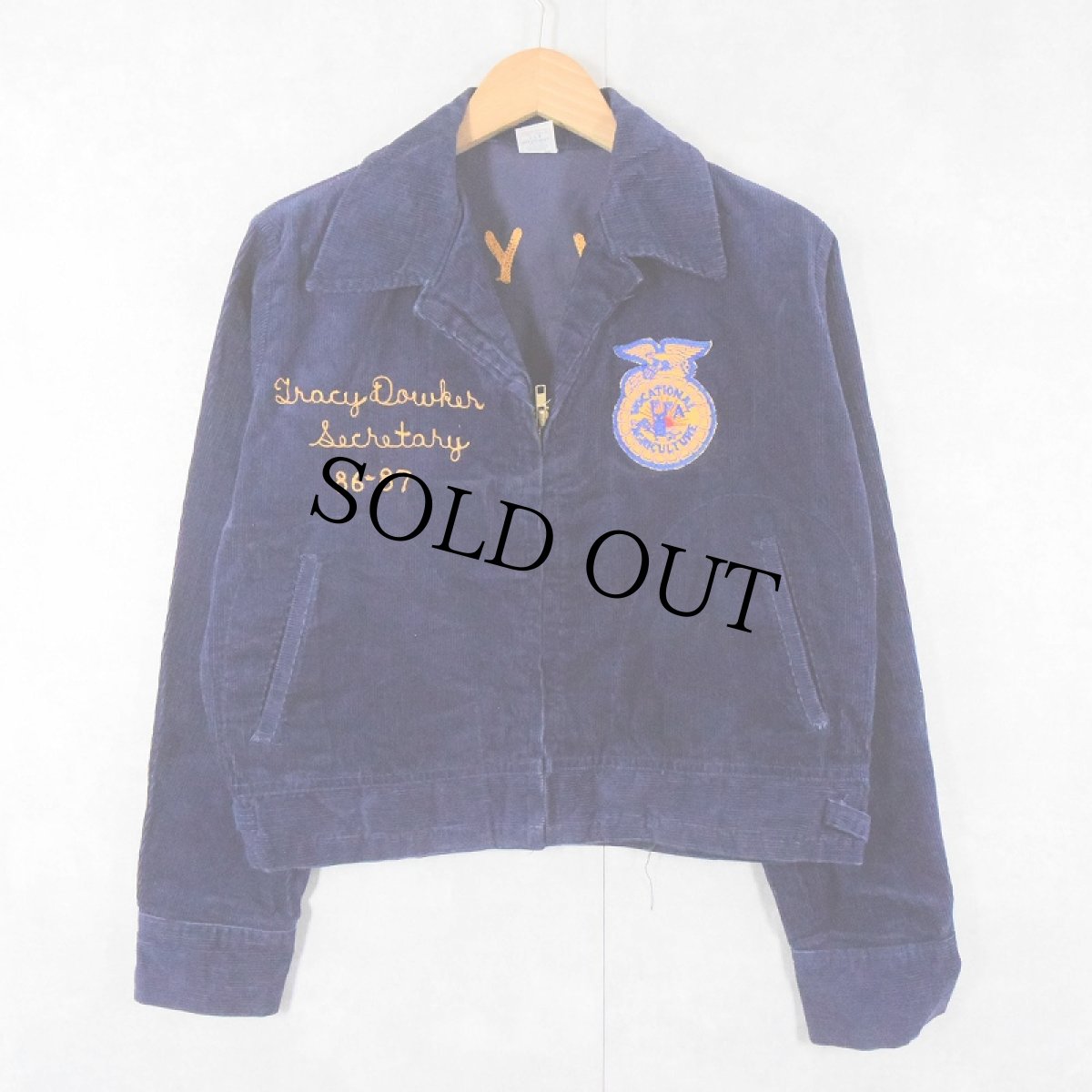 画像2: 80's FFA "NEW YORK BELLEVILLE HENDERSON" ファーマーズコーデュロイジャケット size38 (2)