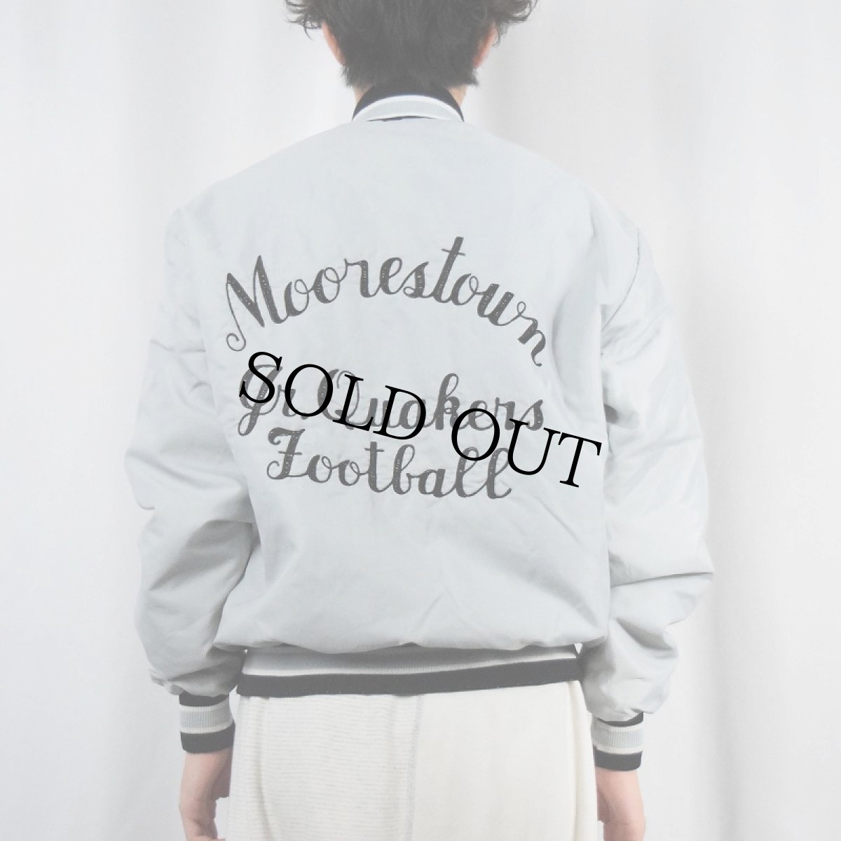 画像3: 90's DeLONG USA製 "Moorestown" チェーン刺繍 内キルティング スタジャン M (3)