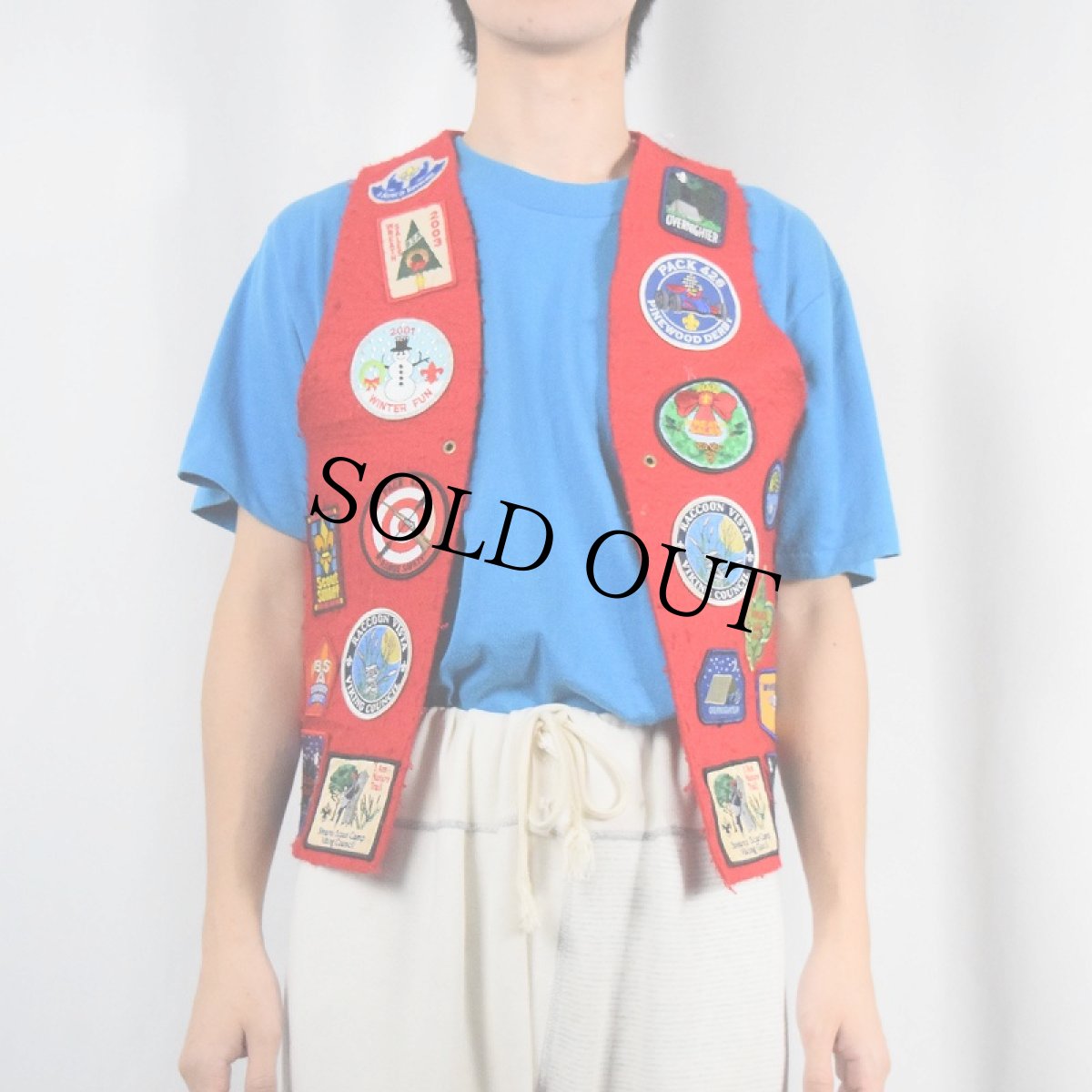 画像3: ハンドメイド ワッペン付き フェルトベスト (3)