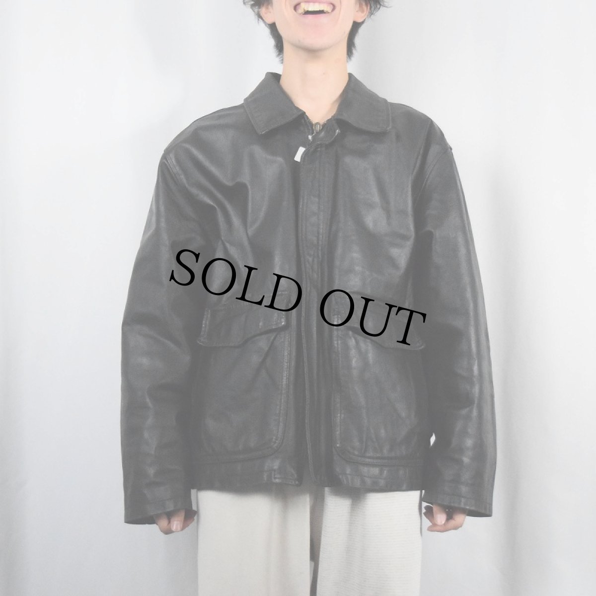 画像2: VERA PELLE レザージャケット BLACK SIZE36 (2)