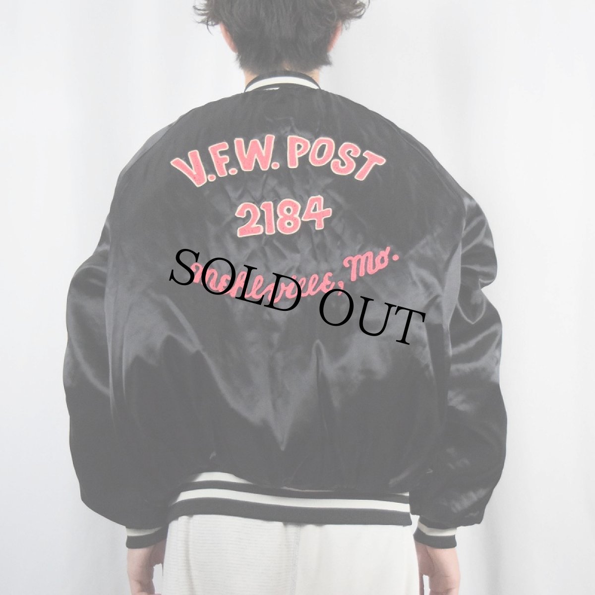 画像3: King Louie USA製 "V.F.W. POST 2184" スタジャン BLACK 2XL (3)