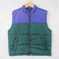 画像1: 90's GAP 中綿入り 2トーン ナイロンベスト XL (1)