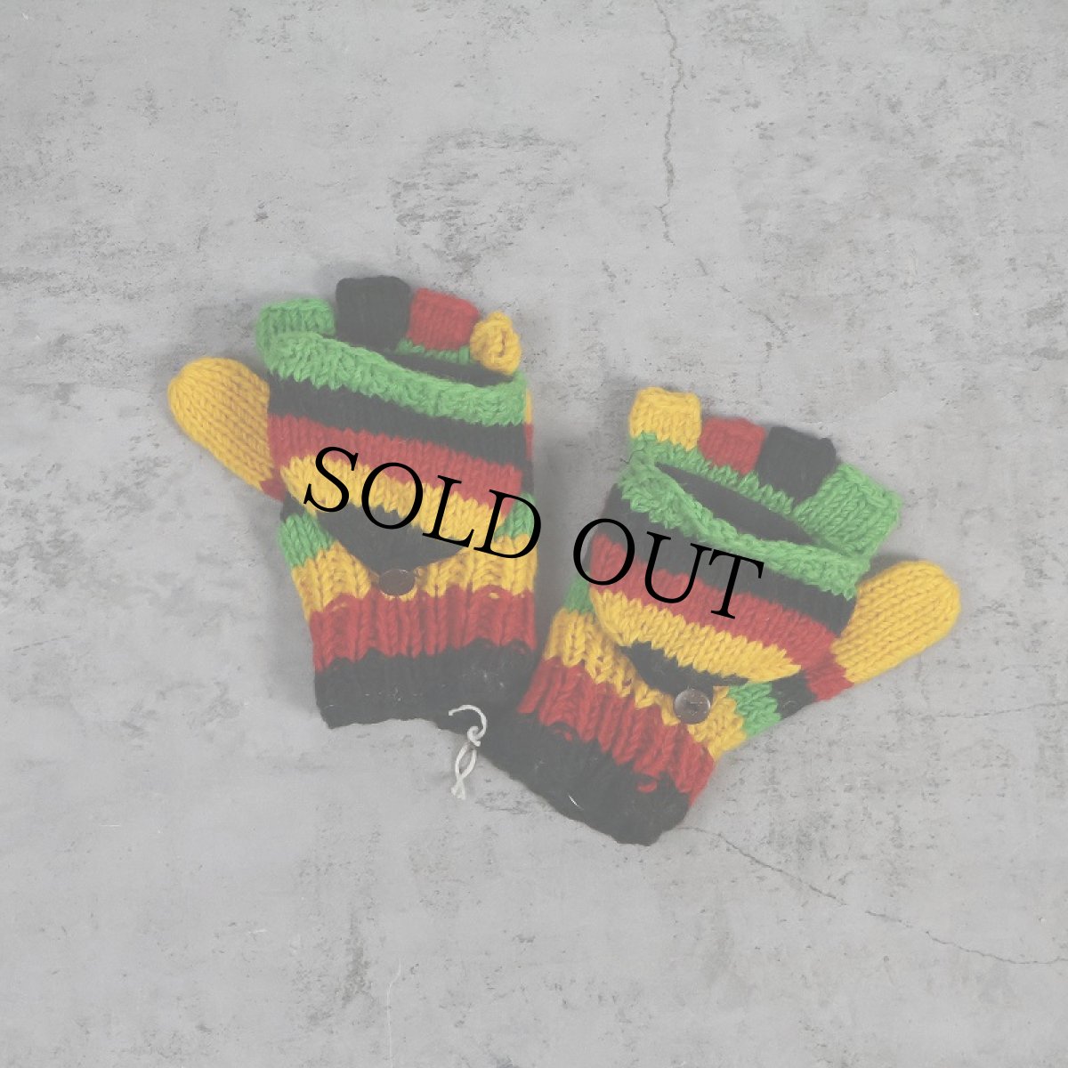 画像2: NEPAL製 ラスタカラー ウールニットグローブ (2)