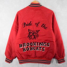 画像1: 70〜80's HARTWALL USA製 "BROOKINGS BOBCATS" チェーン刺繍 中綿入りナイロンスタジャン (1)