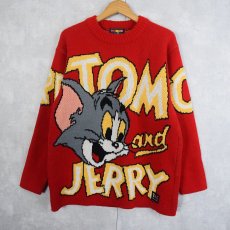 画像1: 90's TOM&JERRY キャラクター柄 スキーニットセーター M (1)