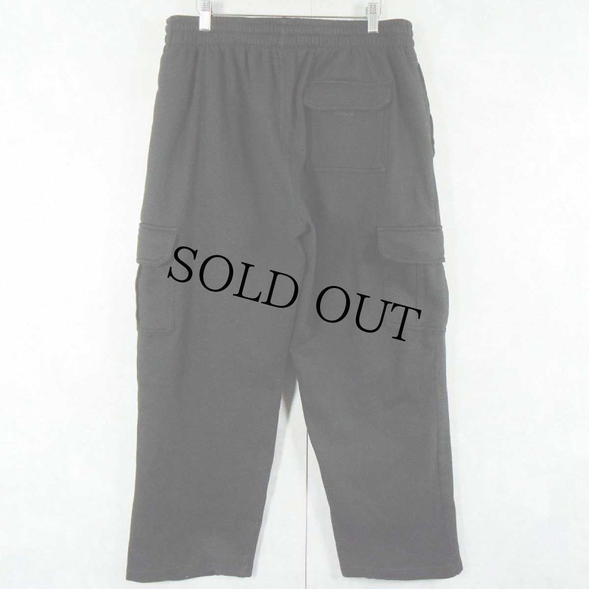 画像2: UMBRO ロゴ刺繍 スウェットカーゴパンツ BLACK L (2)