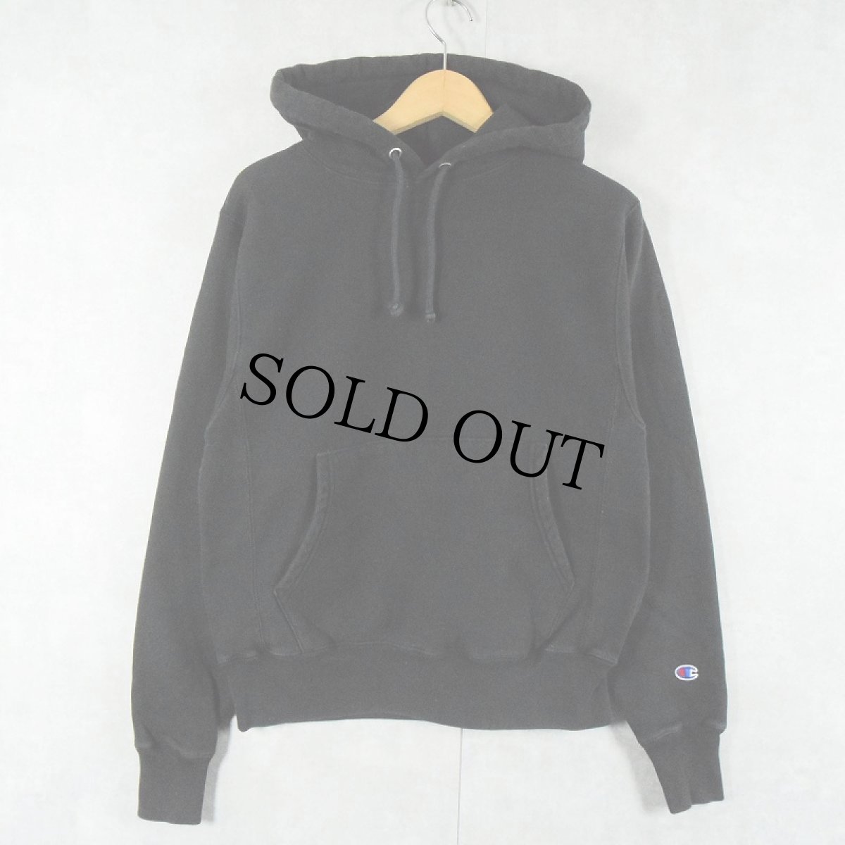 画像1: Champion REVERSE WEAVE スウェットフーディー 目無し BLACK S (1)