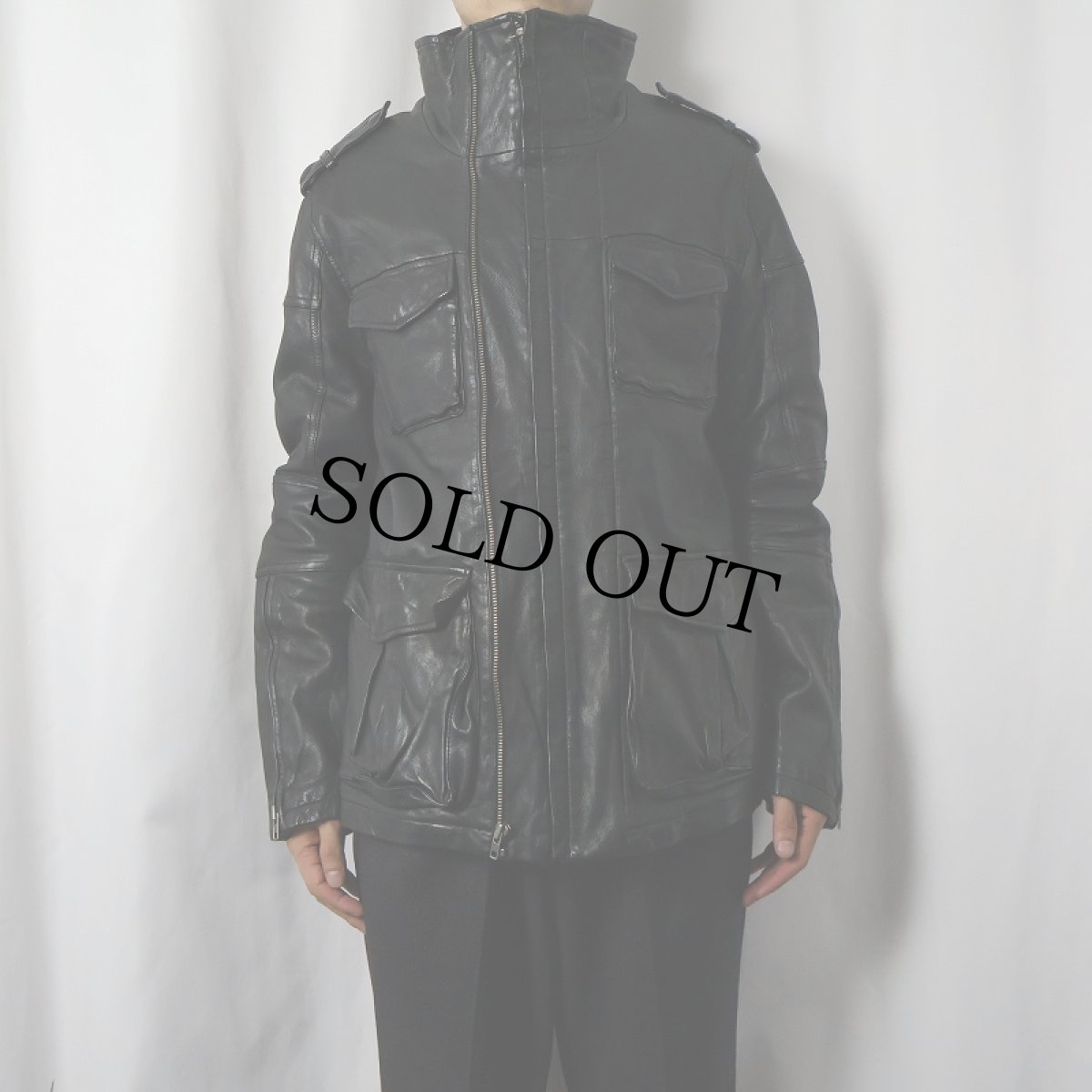 画像2: ZACHART PRELL M-65 TYPE レザージャケット L (2)