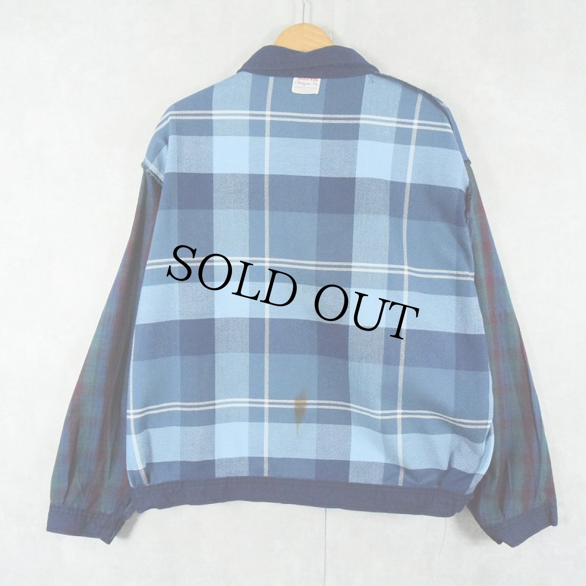 画像2: 50's〜 INDUSTRIAL Unform Co. チェック柄ライナー ワークジャケット NAVY (2)