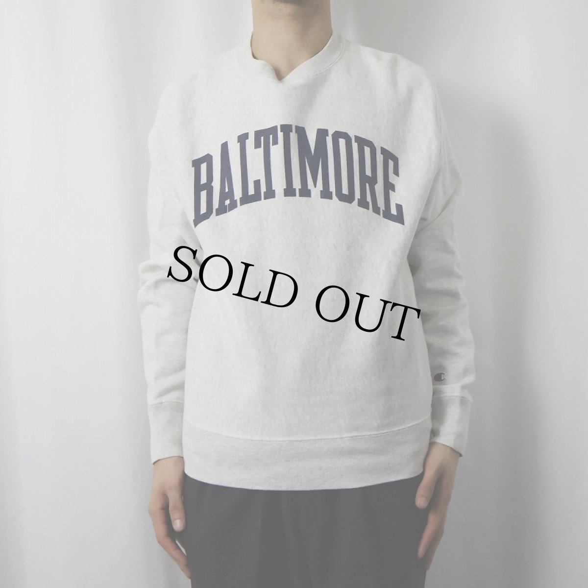 画像2: Champion REVERSE WEAVE "BALTIMORE" プリントスウェット M (2)