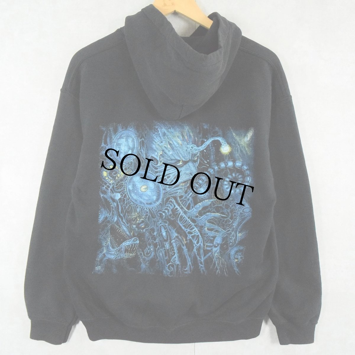 画像2: RINGS OF SATURN デスコアバンド プリントスウェットフーディー BLACK M (2)