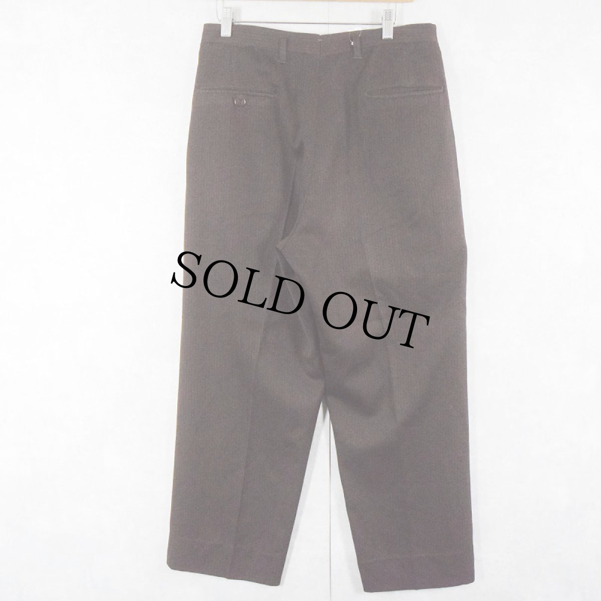 画像2: 50〜60's ピンストライプ柄 2タックスラックス BROWN W31 (2)