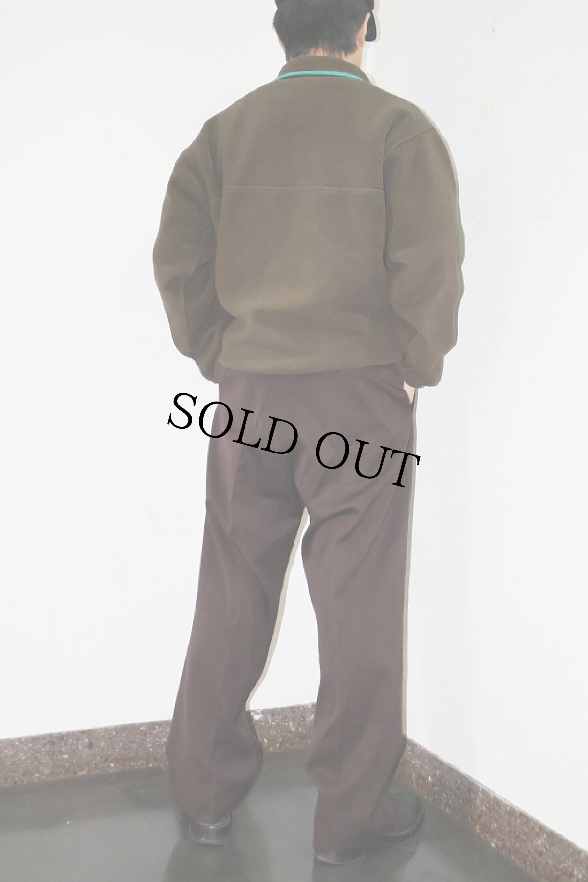 画像4: 50〜60's ピンストライプ柄 2タックスラックス BROWN W31 (4)