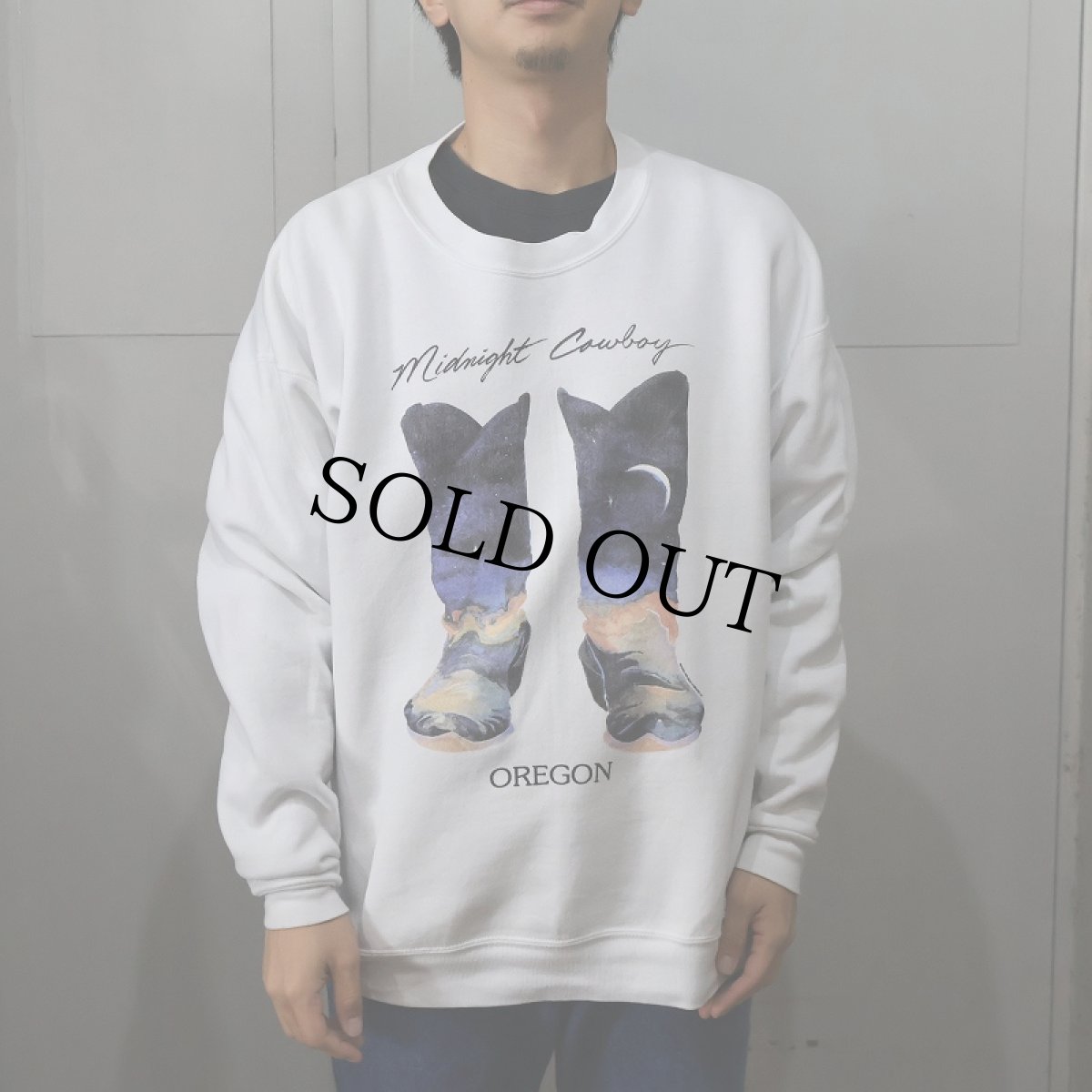 画像2: 80's Midnight Cowboy プリントスウェット XL (2)